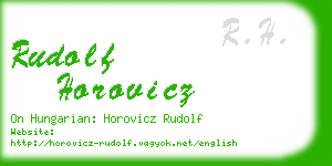 rudolf horovicz business card